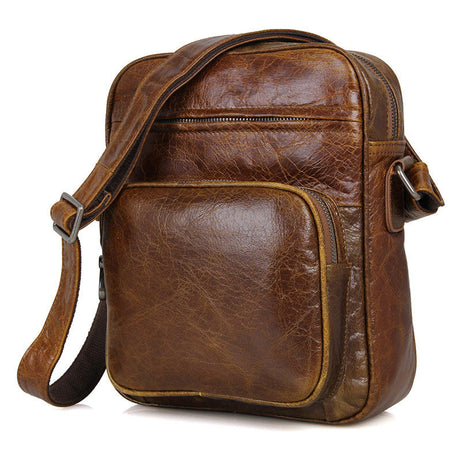 Top Grain Brown Leather Messenger Bags Vintage Leather Bags For Men Crossbody Single Shoulder Bags by Leather Warrior