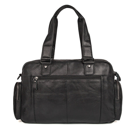 Black Leather Laptop Bags For Men, Full Grain Leather Briefcases by Leather Warrior