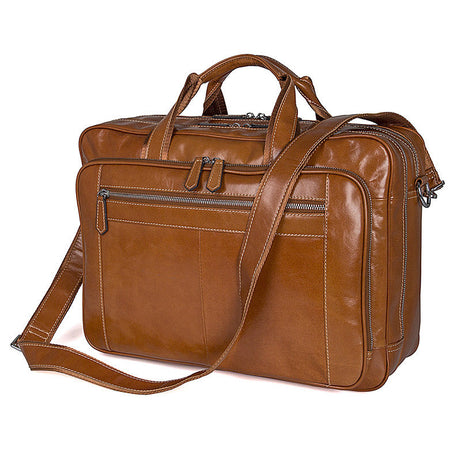 Modern Briefcase Leather Laptop Bags For Men, Best Brown Briefcases For Men by Leather Warrior