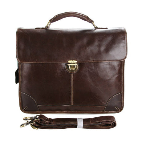 Mens Coffee Satchel Messenger Bag For Men Leather Messenger Bag by Leather Warrior