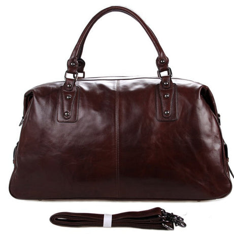 Dark Coffee Men Handbags, Men Leather Travel Bag, Business Travel Duffle Luggage Bag by Leather Warrior