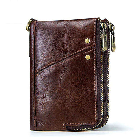 Coffee Anti-Theft RFID Men's Genuine Leather Clutch Wallet by Leather Warrior