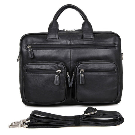 Big Capacity Laptop Messenger Bag Business Black Briefcase Men Leather Bags Side Bags by Leather Warrior