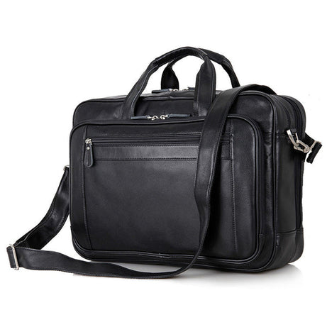 Big Capacity Laptop Messenger Bag Business Briefcase Men Black Leather Bags Side Bags by Leather Warrior