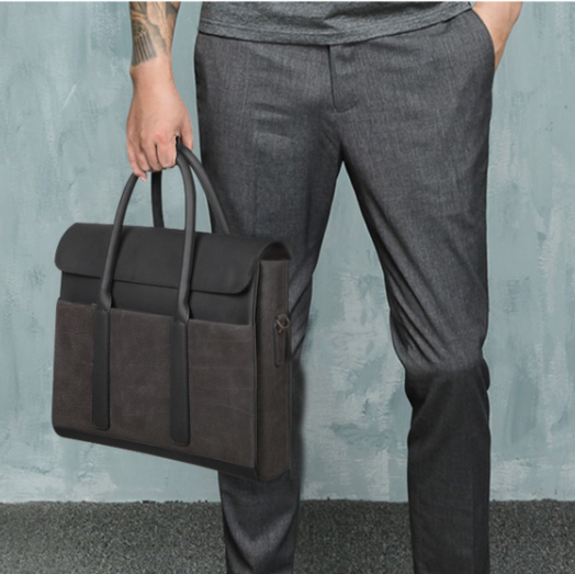 Black Men Briefcase Cowhide Computer Messenger Business Bag by Leather Warrior