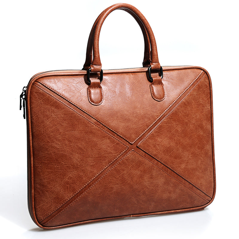 Brown Briefcase Men Leather Business Bag