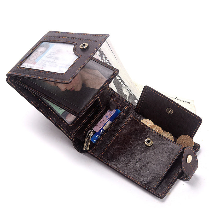 Men's Genuine Leather Wallet with Multi-Card Holder