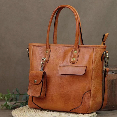 Classic Leather Tote Everyday Use Tote Bag Full Grain Leather Shoulder Bag Handmade Leather Purse