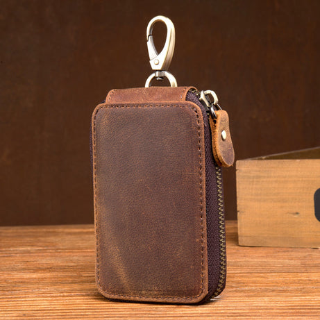 Crazy Horse Leather Key Wallet Leather Keys Holder Card Holder Wallet