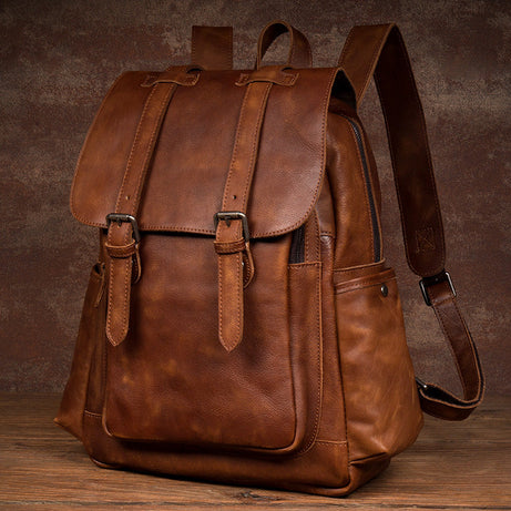 Full Grain Vintage Brown Leather Backpacks For Men Handmade Leather Laptop Backpacks Leather Travel Rucksacks by Leather Warrior