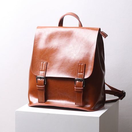 Full Grain Leather Backpack Purse Women Leather Rucksack Convertible Shoulder Bag