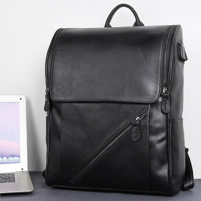 Full Grain Black Leather Backpacks Mens Travel Backpack Handmade Laptop Backpack Casual Leather School Backpack by Leather Warrior