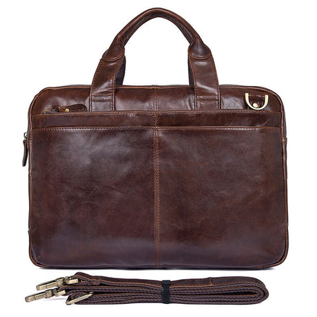 Full Grain Leather Coffee Briefcases For Men, Leather Messenger Bags, Mens Leather Shoulder Bags by Leather Warrior