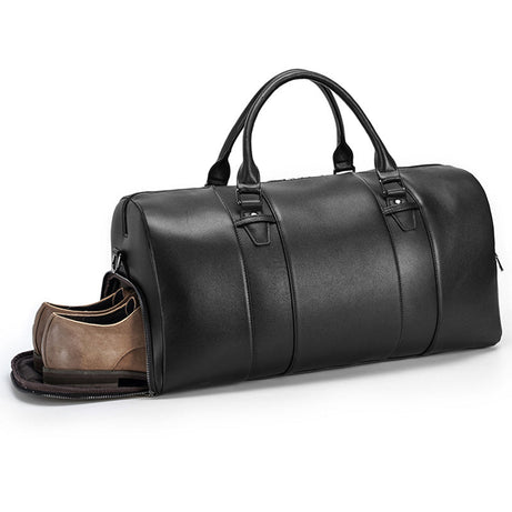 Full Grain Leather Travel Bag With Shoes Compartment For Men Casual Leather Duffle Bag Leather Overnight Bag by Leather Warrior