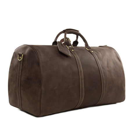 Men Leather Duffle Bags Leather Overnight Bag Dark Brown Gym Bags by Leather Warrior