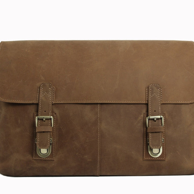 Genuine Vintage Brown Leather Messenger Shoulder Laptop Bags For Men Leather Bags by Leather Warrior