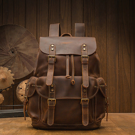 Brown Leather Backpacks Leather Travel Backpacks Handmade Leather Laptop Bags by Leather Warrior