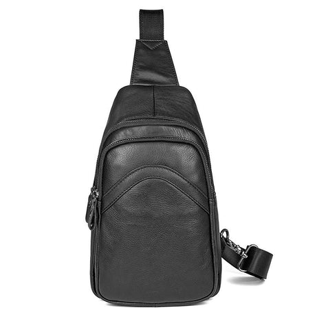 Men Leather Chest Pack Full Grain Leather Sling Bag Stylish Shoulder Bag