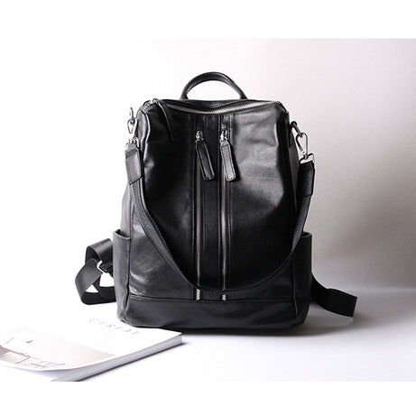 Women Leather Shoulder Bag Convertible Backpack, Full Grain Leather Backpack Purse