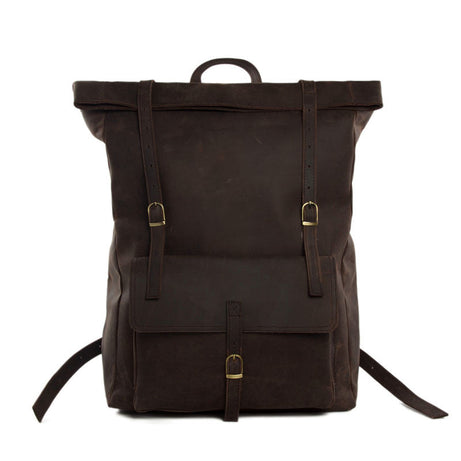 Handmade Dark Brown Mens Leather Backpack, Cool Backpack, Rolling Backpacks by Leather Warrior