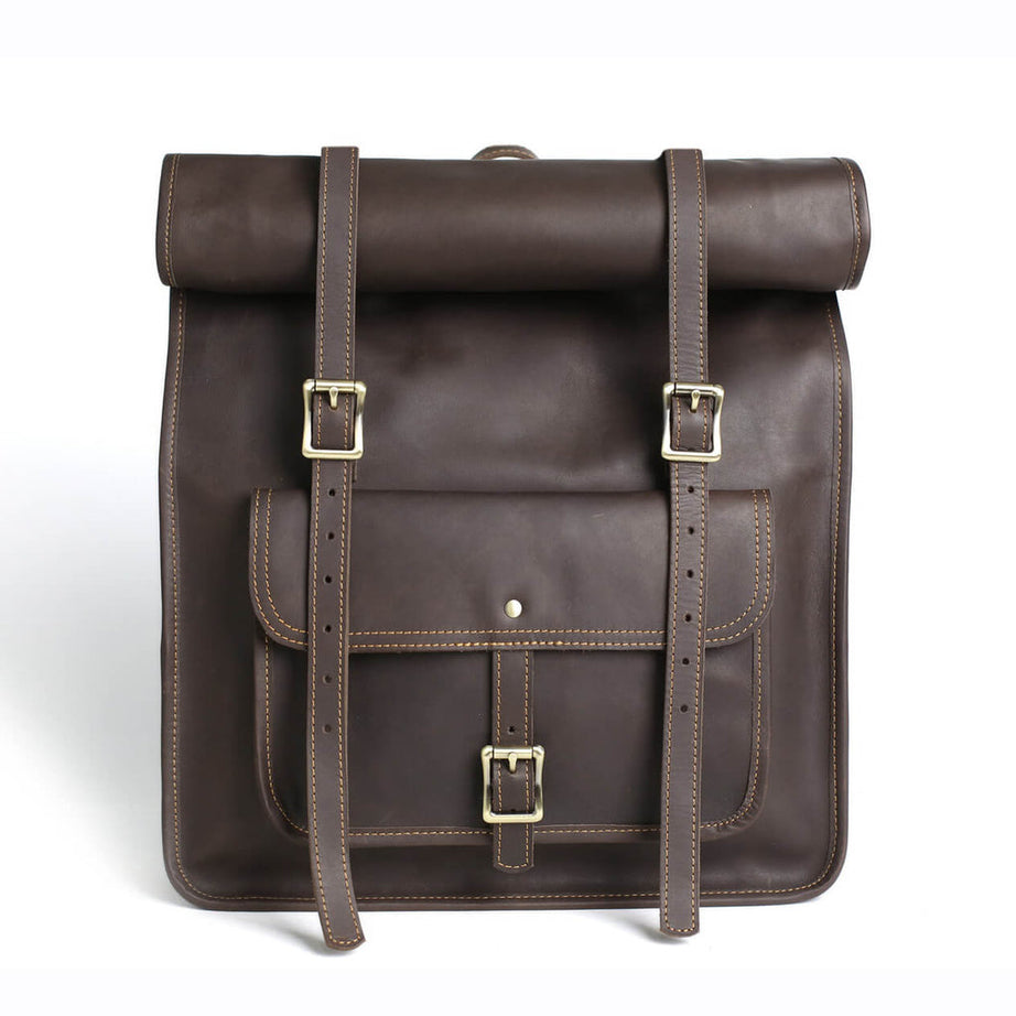 Original Design Full Grain Leather Dark Coffee Backpack, Travelling Backpack, Handmade Laptop Backpack by Leather Warrior