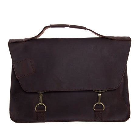 Dark Brown Vintage Style Genuine Leather Briefcase Men's Messenger Bag Laptop Bag Business by Leather Warrior