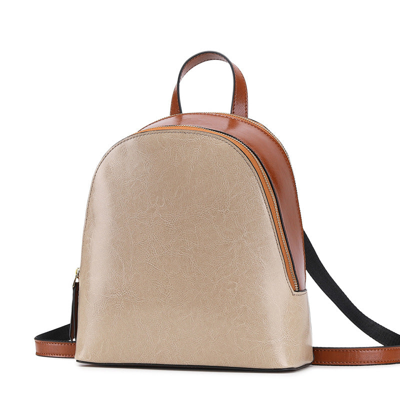 Top Grain Leather Backpack Women Travel Backpack Natural Cowhide Leather City Backpack College Backpack