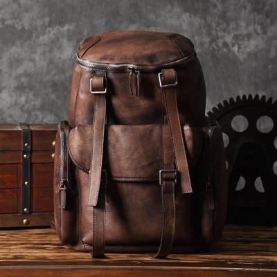 Vintage Handmade Full Grain Brown Leather Backpack, Mens Leather Big Backpacks, Travel Backpack by Leather Warrior