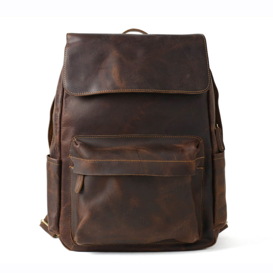 Vintage Full Grain Leather Backpack, Handmade Dark Brown School Backpack, Travel Backpack, Laptop Bag by Leather Warrior