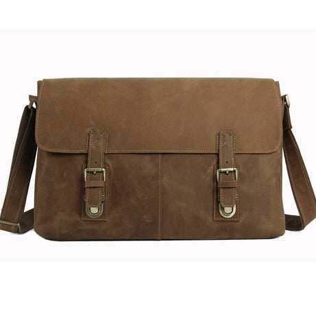 Vintage Retro Brown Genuine Leather Messenger Bag High Quality Crossbody Shoulder Bag by Leather Warrior
