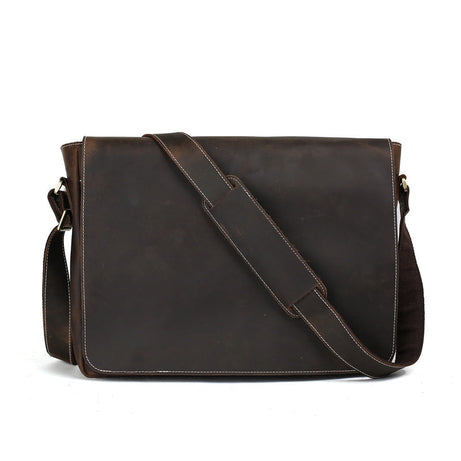 Handmade Vintage Leather Travel Bags, Men Dark Brown Leather Shoulder Bags by Leather Warrior