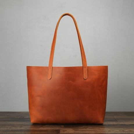 Handmade Women Leather Tote Bag, Vintage Shoulder Bag, Shopper Bag