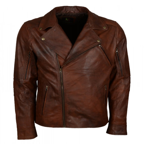 Men’s Vintage Brown Leather Biker Jacket