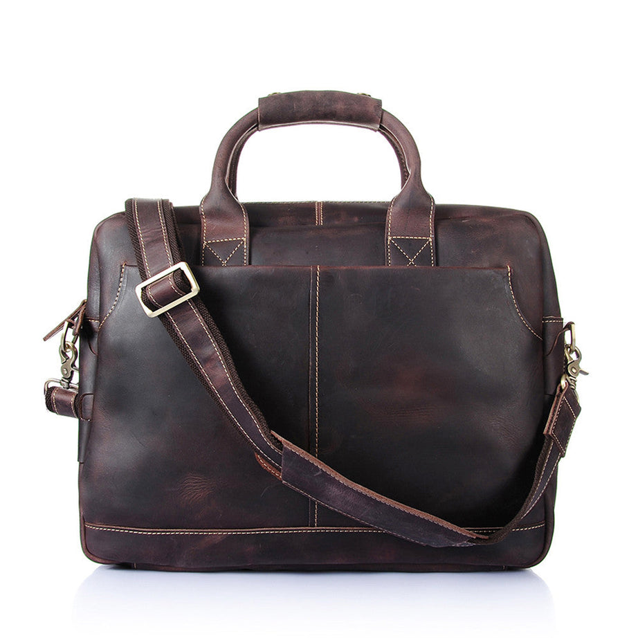 Vintage Brown Men's Genuine Leather briefcases Business Cowhide Briefcases Messenger Bags For Men by Leather Warrior