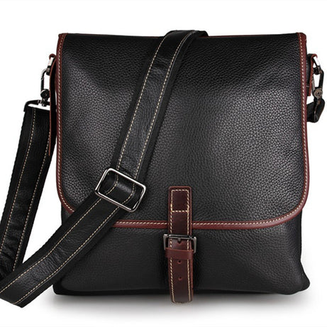 Top Grain Brown Leather Messenger Bags Men Vintage Shoulder Bags Travel Satchel