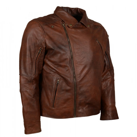 Men’s Vintage Brown Leather Biker Jacket